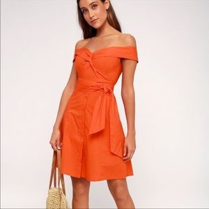 NWOT ASTR Brittany Off The Shoulder Midi Dress